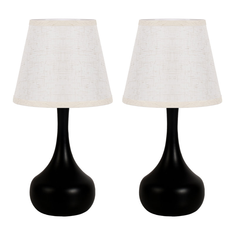 Ensemble de 2 lampes de table 17,3 "Modern Touch, Noir mat