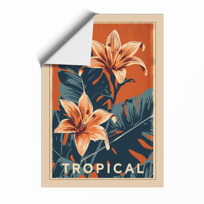 Tropical Lilies Art Deco - Print