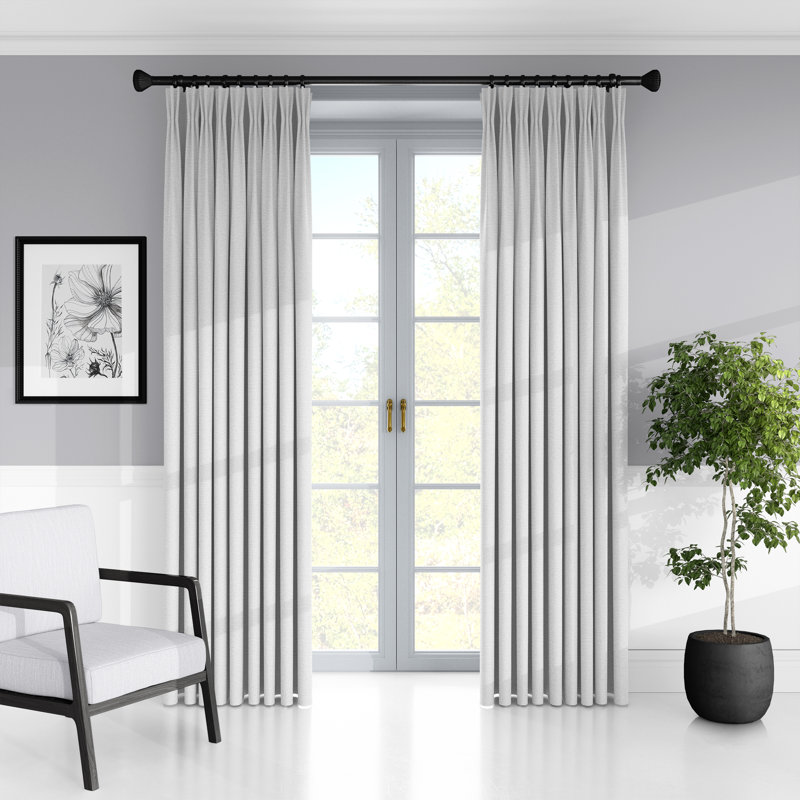 Panneau de rideau simple obscurcissant en lin de couleur unie Lynnin, L 40 po x L 132 po