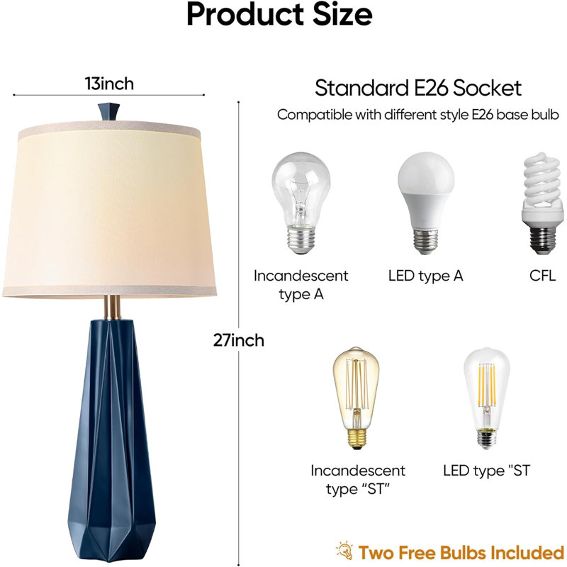 Navy Blue Modern Living Room Lamp