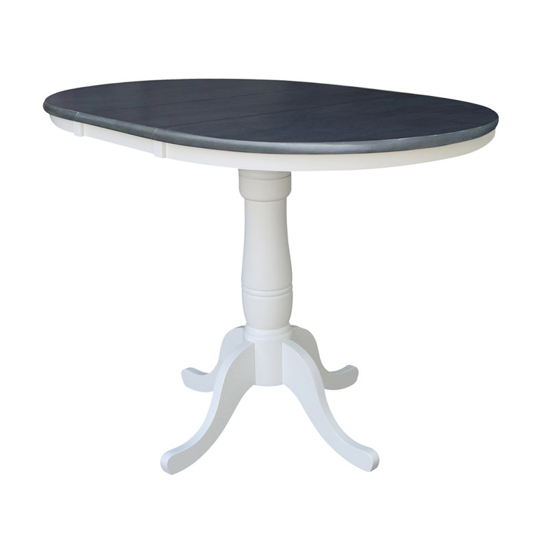 Fabian Counter Height Solid Wood Dining Table, Heather Gray/White