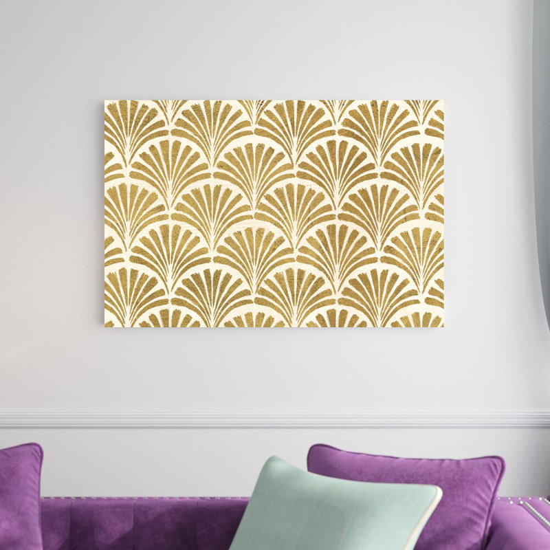 "Winged Study", motif d'or, culture sur toile tendue, H 12 po x l 18 po