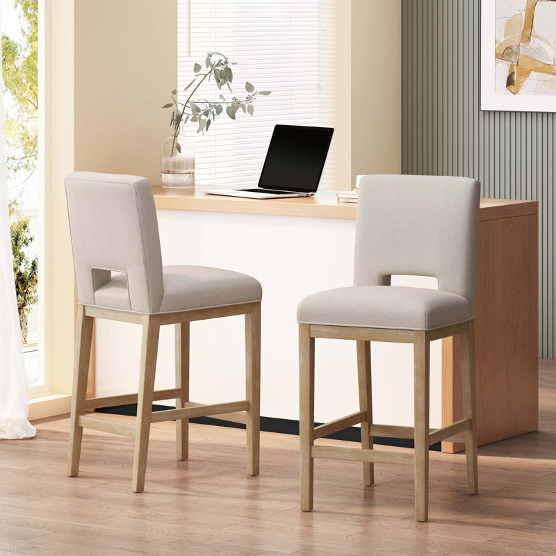 Ensemble de 2 tabourets de comptoir de 31 pouces avec tissu respirant et dossier ergonomique en forme de L pour plus de confort et de style