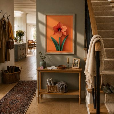 Coral Bloom Botanical - Framed Print