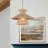 Rattan-Style Pendant Light, 20" Hand-Woven Rope Hanging Lamp, Japandi Boho 1-Light Dimmable Kitchen Island Light for Dining Room & Bedroom, Antique Brass