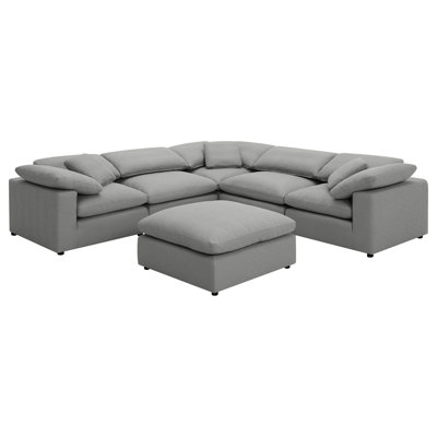 Keyes 6-piece Boucle Upholstered Modular Sectional Grey
