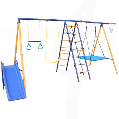 Outdoor A-Frame Heavy-Duty Metal Swing Sets