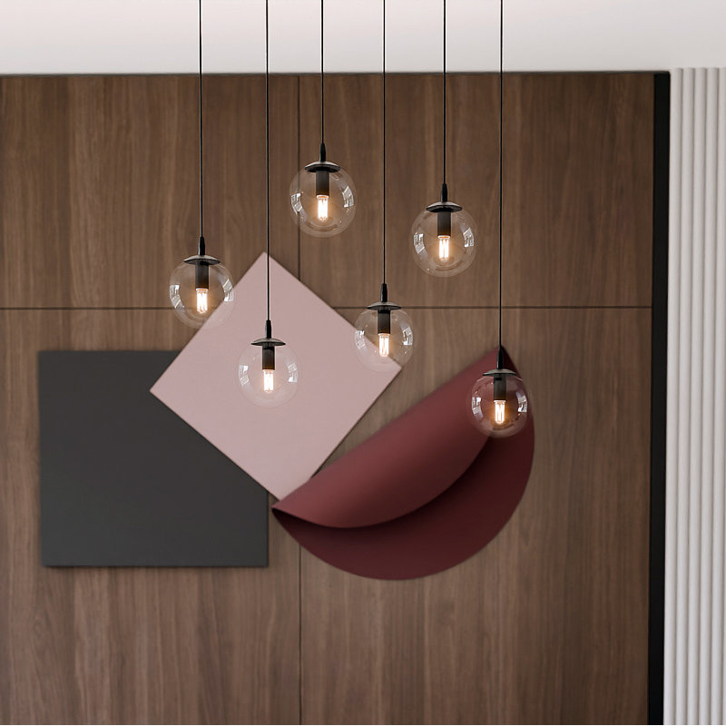 Cadesha 6 - Light Black Cluster Pendant, Transparent