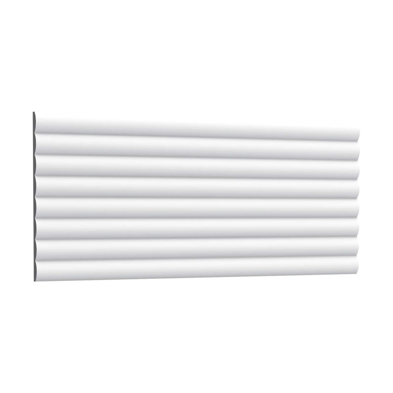 5/8 in D x 9-7/8 in W x 78-3/4 in L Primed White Plain Modern Hill Polyurethane Panel Moulding