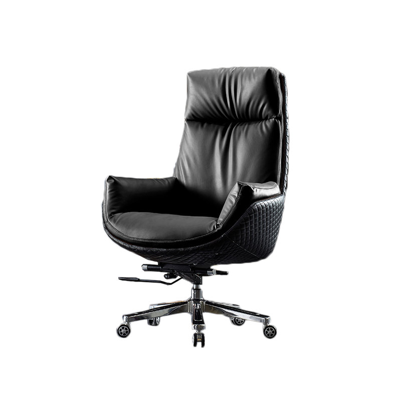 ChairVogue Ergonomic Office Chair with Tiltable Backrest Executive Chair with Headrest, Black