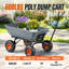 Chariot à benne de jardin en poly robuste avec capacité de 600 lb, poignée 2-en-1 et pneus de 10 pouces pour une utilisation polyvalente