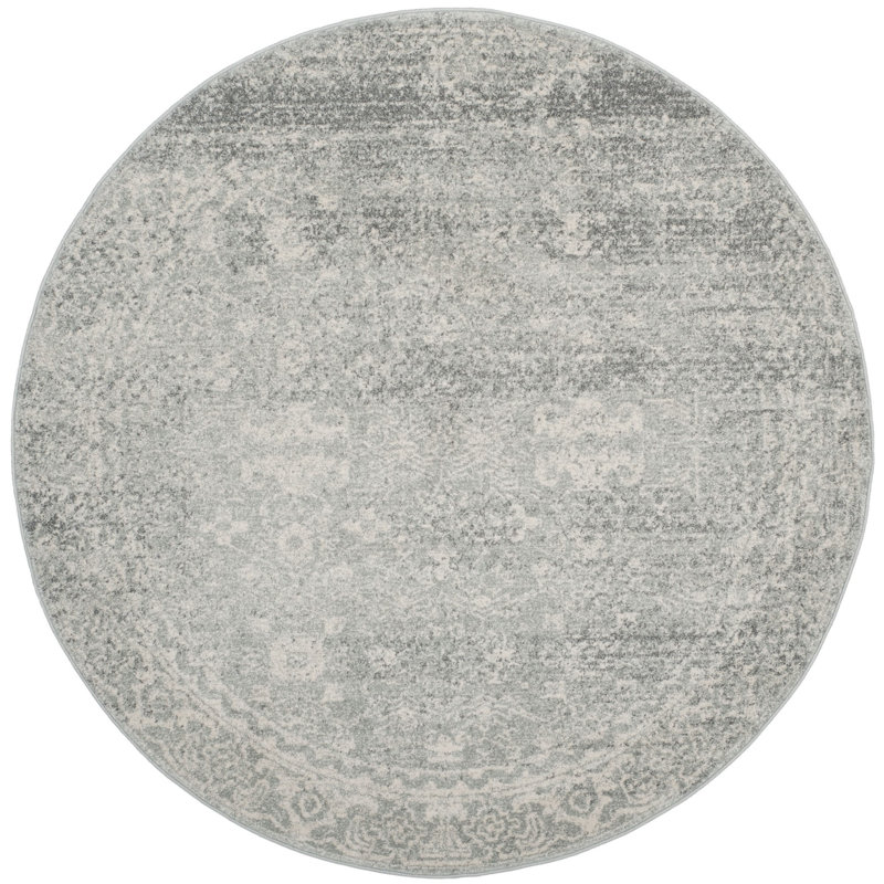 Tapis oriental argent / ivoire Paschke, Rond 9 pi