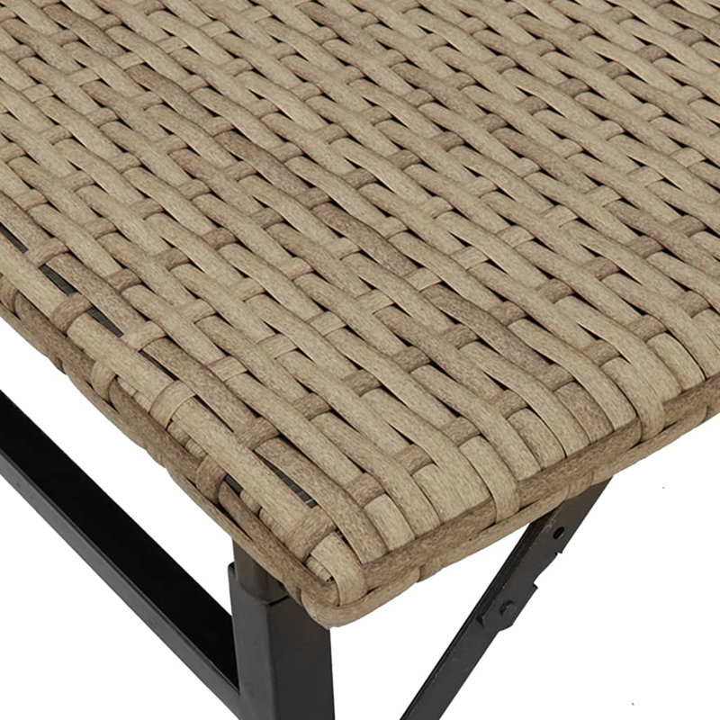 4 - Person Wicker Patio Dining Set with Rectangular Table, Cream