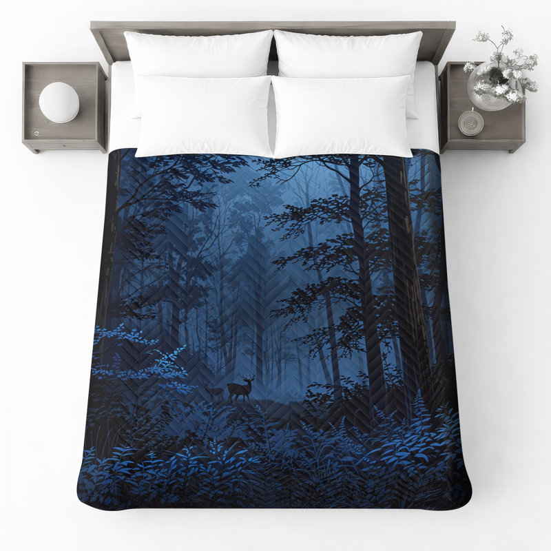 Couvre-lit cerf dans une forêt dense, Très grand lit