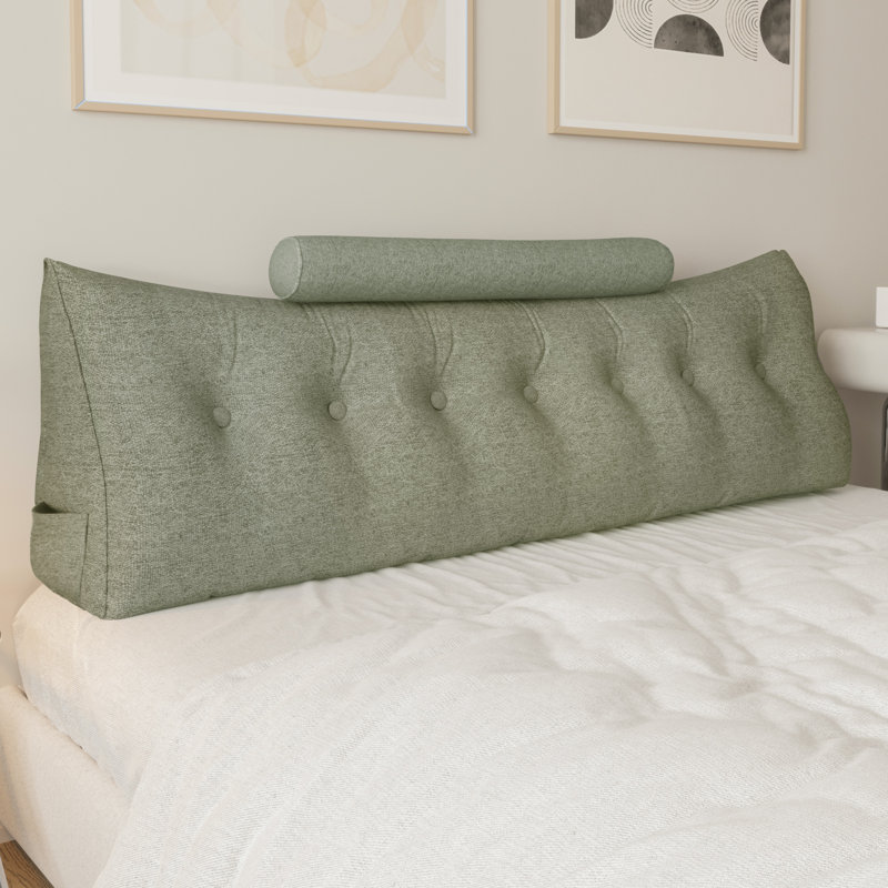 160 cm Wedge Headboard Pillow, Dark Yellow, 50cm H x 160cm W