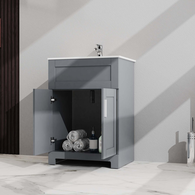 Armoire de salle de bain 24 po, Gris
