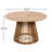 48.57 - Inch Round Outdoor Wood Dining Table With Appearance Rustic Charm, Stable Build, Versatile Use In Decor Patio For Balcony And Poolside Harmonious Blend, Distinctive Base, Ample Room Dishes