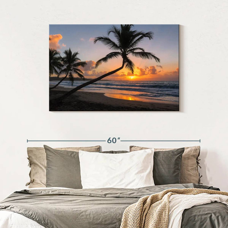 Coucher de soleil sur l'île tropicale Gillard, H 30 po x l 45 po