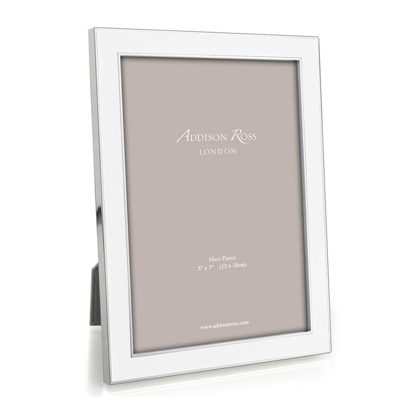 Picture Frame, 5" x 7", White/Silver