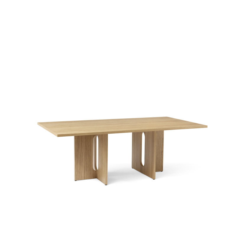 Androgyne Solid Oak Dining Table, Natural Oak, 42.9" W x 82.7" L