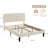 Queen Platform Bed Frame with Velvet Upholstered Headboard and Wooden Slats Support, Mattress Foundation/No Box Spring Needed-962680627-950660878