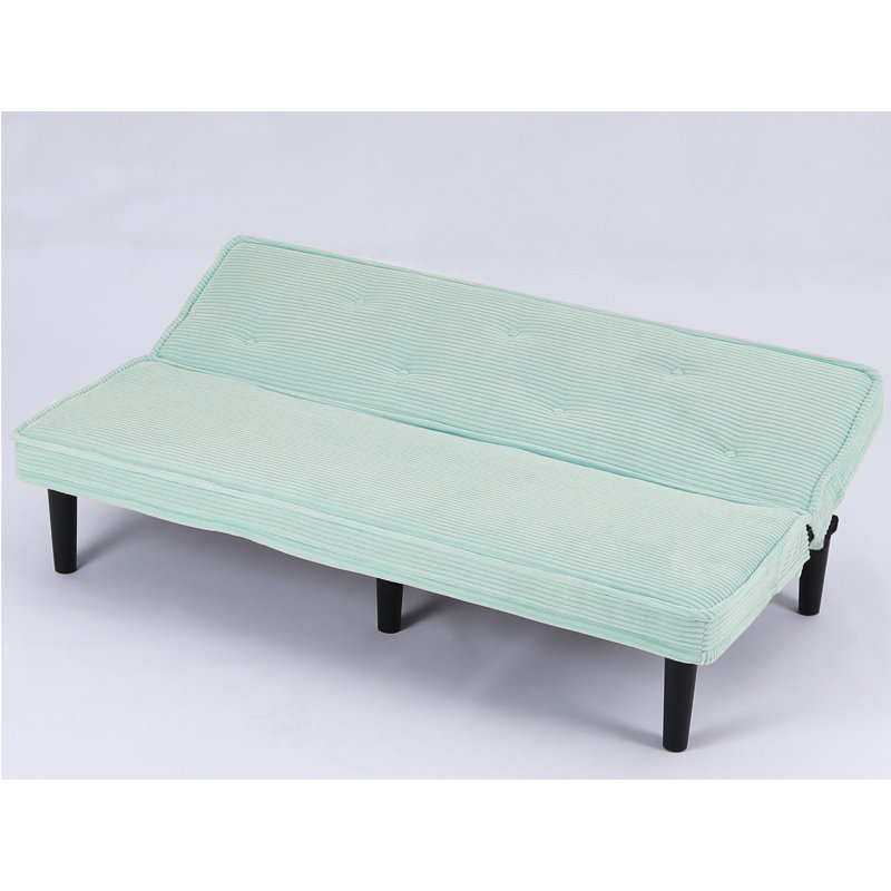 65" Armless Convertible Sofa, Green