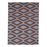 Blue & Brown Geometric Cotton Rug - 10' x 14'3"