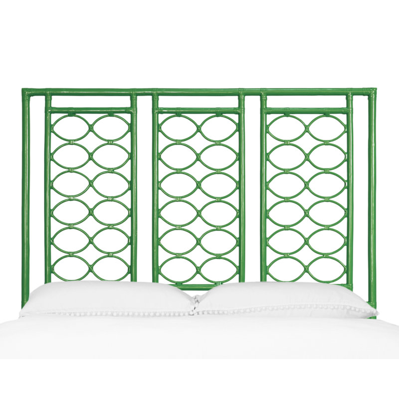 Infinity Wicker/Rattan Open-Frame Headboard, Bright Green, Queen