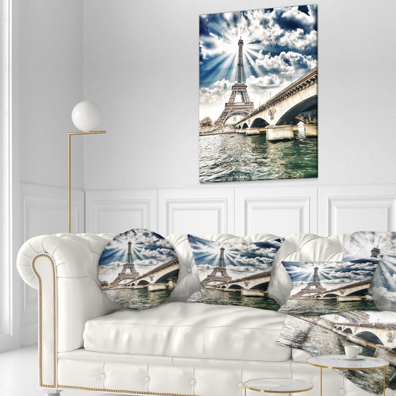 Coussin lombaire cityscape paris towerand iena bridge
