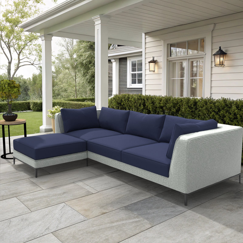 Indoor/Outdoor Sectional Sofa Replacement Cushions Set, 5 Inch, Navy Blue