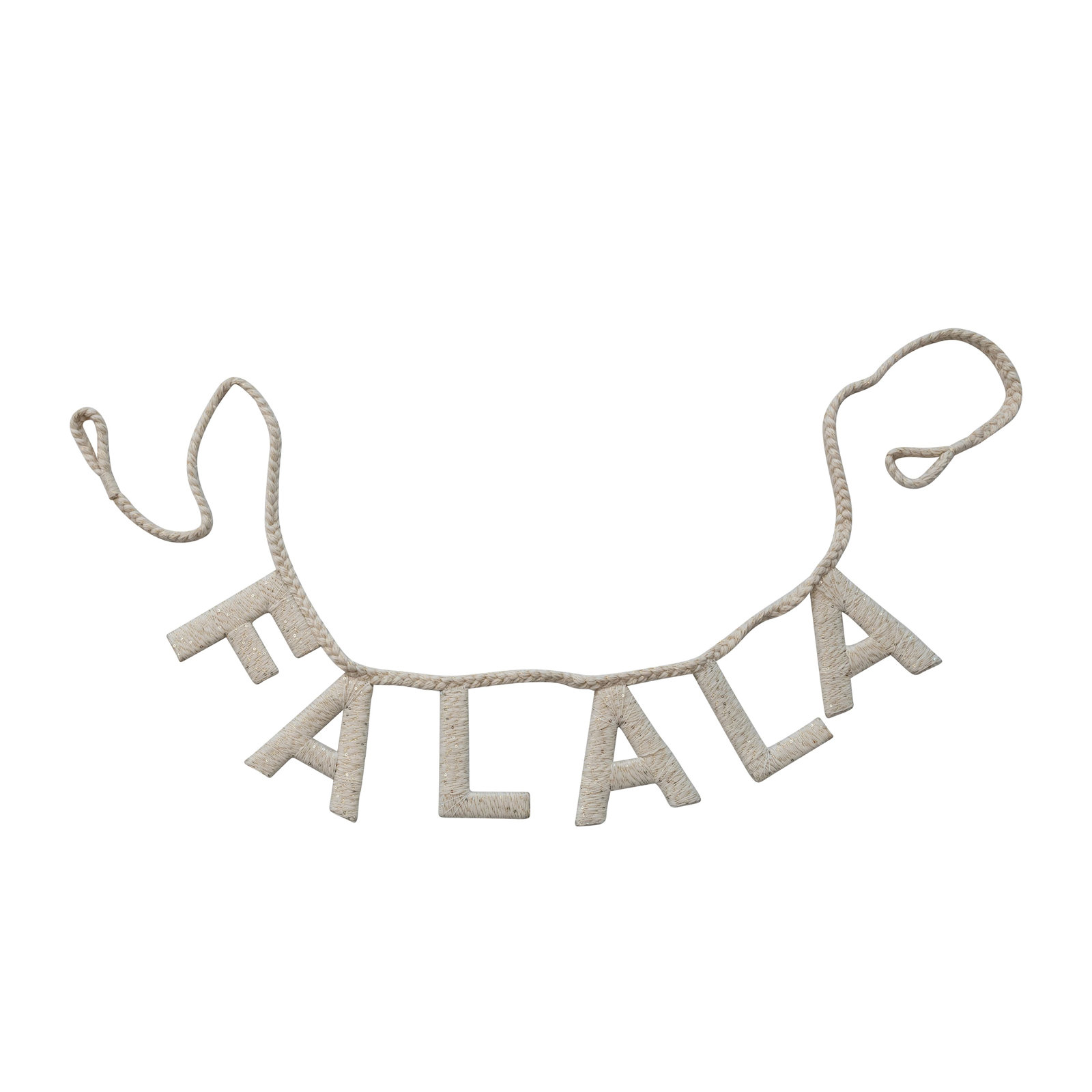 Handmade Cotton Blend Braided Holiday Garland With Sequins "FALALA"