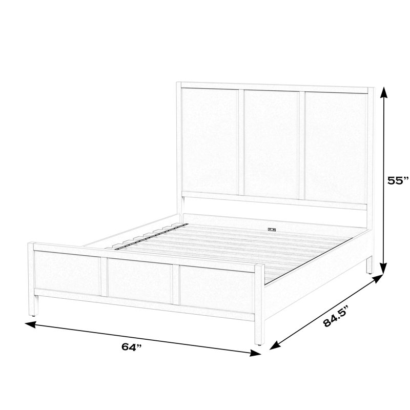 Elin Queen Platform Bed, Natural