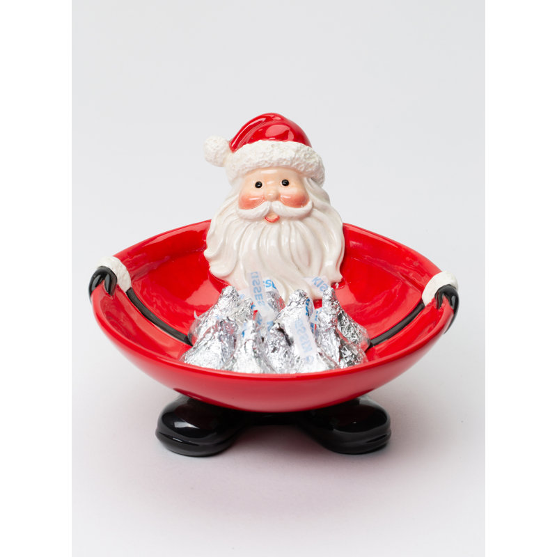 Small Santa Candy Bowl -3 5/8"H