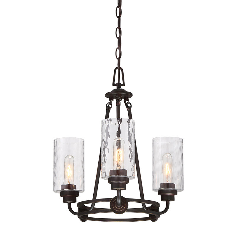 Manningtree 3 - Light Steel Dimmable Wagon Wheel Chandelier, Old English Bronze