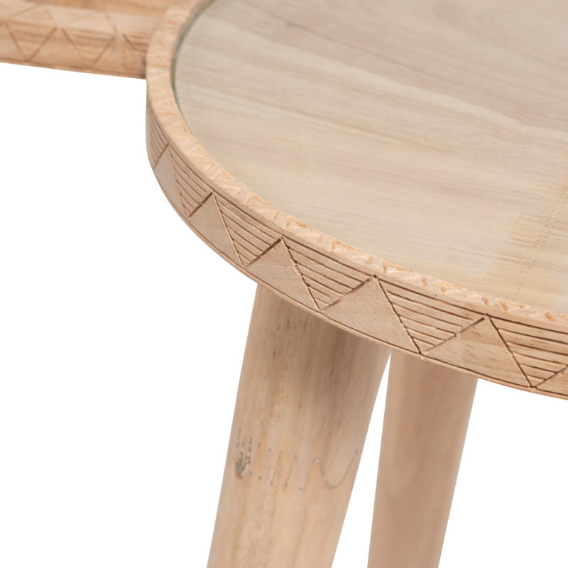 Ethiopian Coffee Tray Table, 21.5" H x 16.5" W x 16.5" D