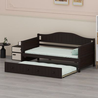 Canapé classique en bois avec lit gigogne rétractable, parfait pour les salons et les chambres