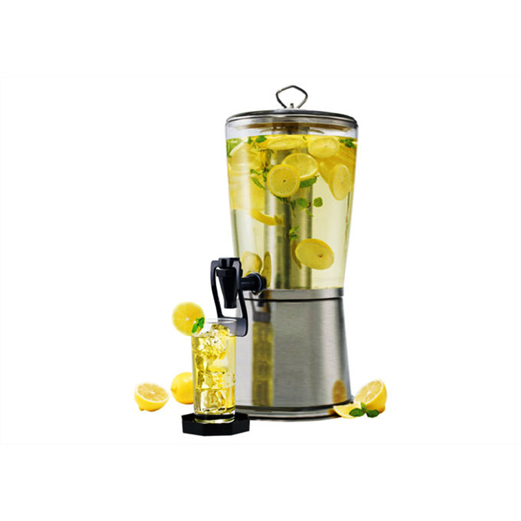 Wildon Home 7.5 qt Stainless Steel Single Juice Drink Dispenser Gold Accents Rosdorf Park Color: Gold