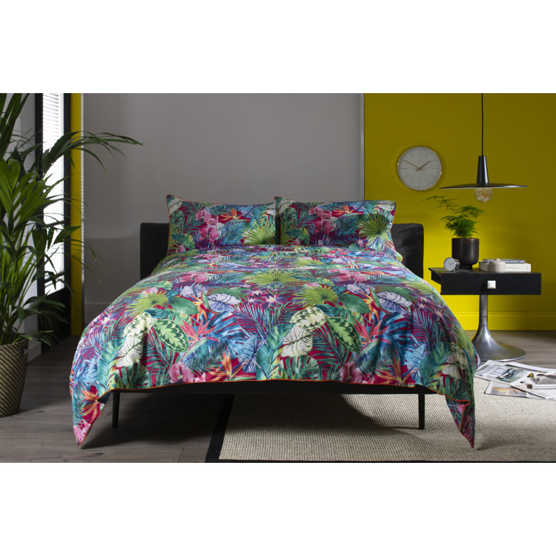 Cotton Floral Duvet Cover Set with Pillowcases Included, Double Duvet Cover + 2 Standard Pillowcases