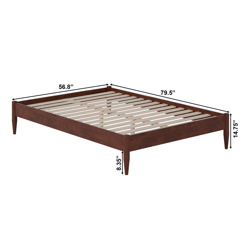 Structure de lit Anitia, Noyer, Double