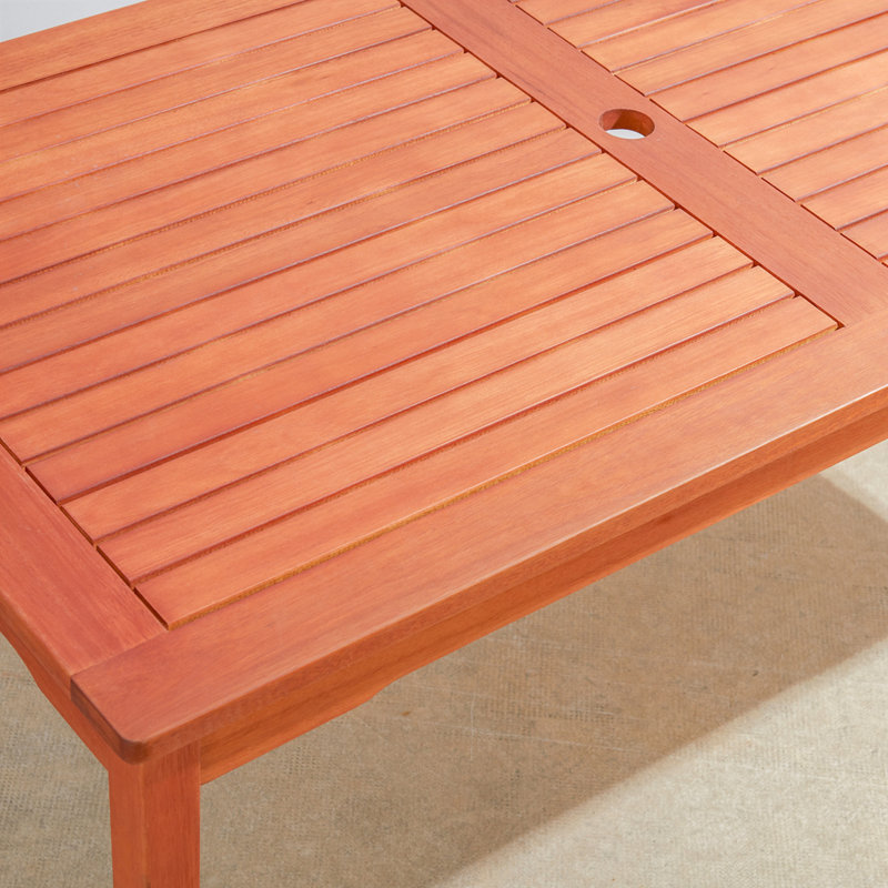 Table de salle à manger d'extérieur rectangulaire, Bois naturel