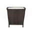 Table d'appoint d'extérieur - plateau en verre, brun, l 20 po x P 19,3 po, cadre tendance, verre, 20 po 19,3 po