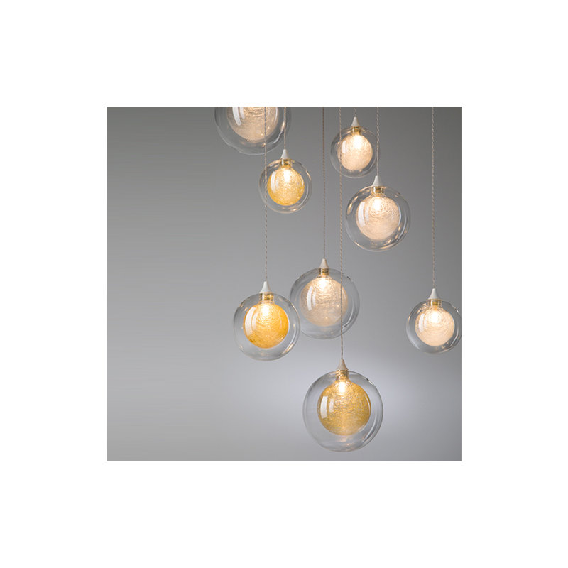 37 - Light Pendant, Clear/Gold