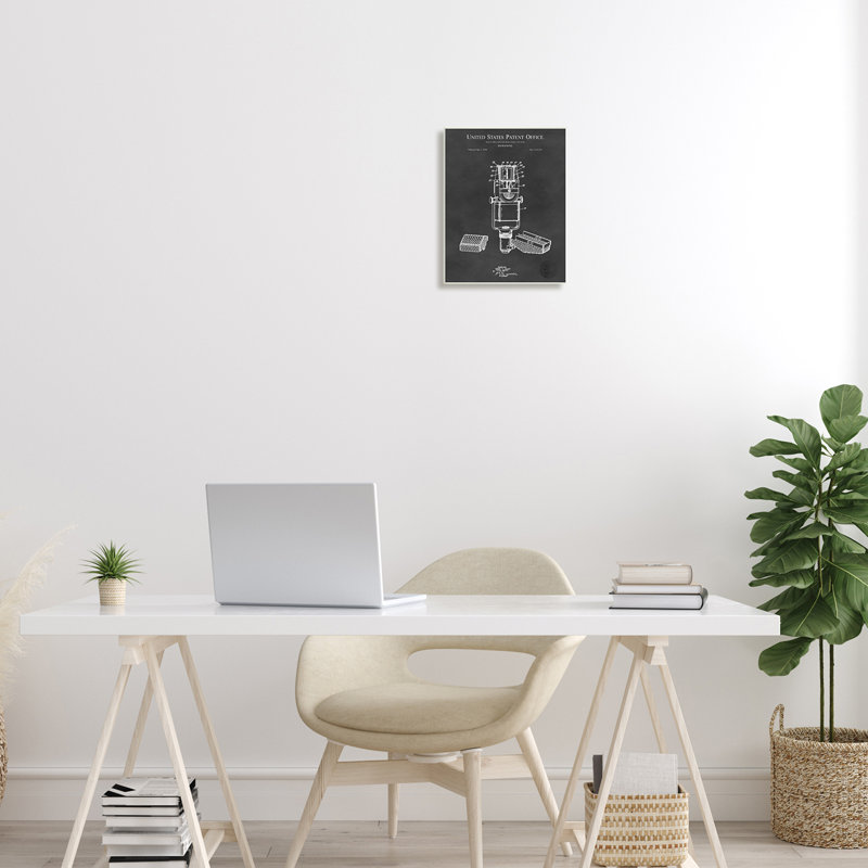 Schéma détaillé d'un micro noir, Plaque murale, L 10 po x H 10 po
