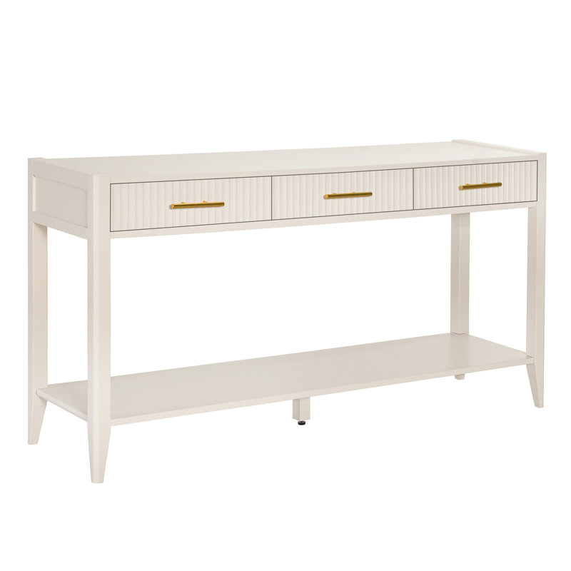 Console de hall d'entrée de haute qualité avec tiroirs à rayures verticales, pieds longs, convient au vestibule, au couloir, au salon, au vestibule, au couloir