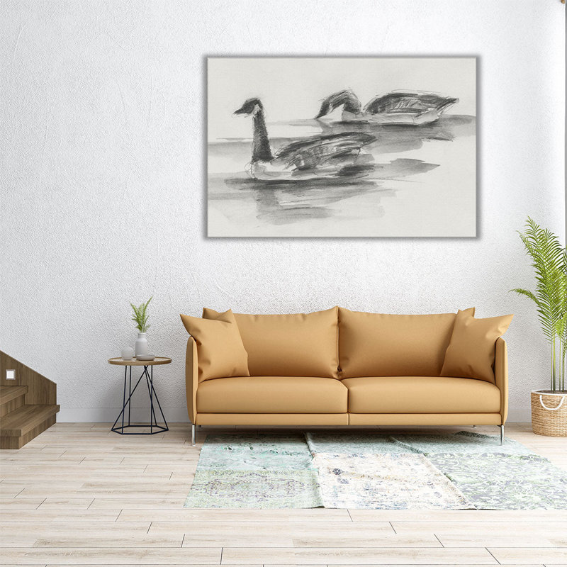 «Geese Study II», reproduction d'art sur toile, H 12 po x l 18 po