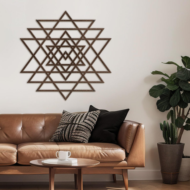 Décoration murale en métal, H 18 po x l 18 po x P 0,05 po, Bronze