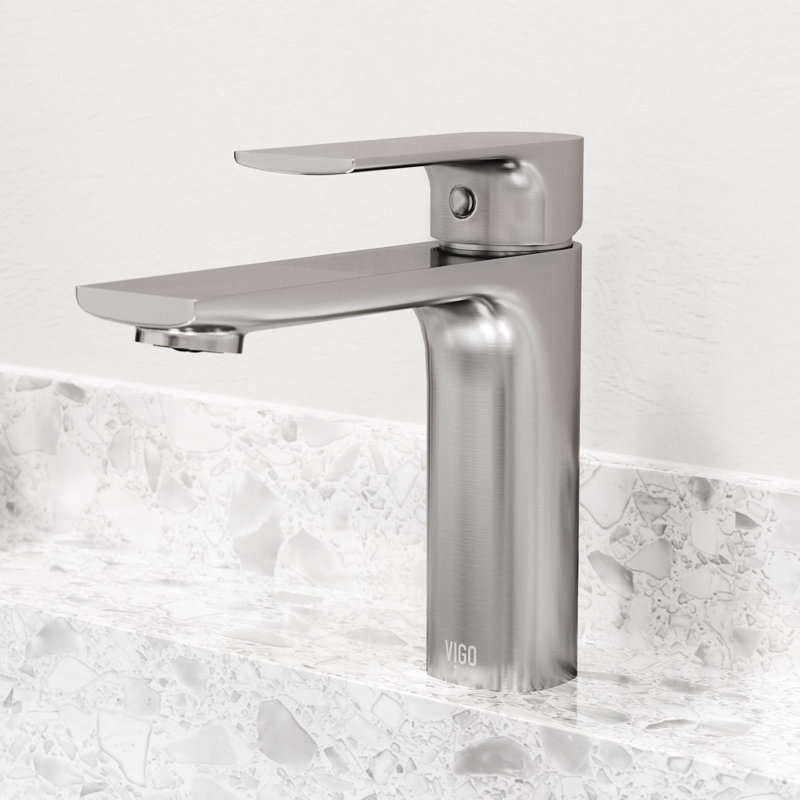 Davidson 6" H Single Handle Single Hole Bathroom Faucet, Brushed Nickel