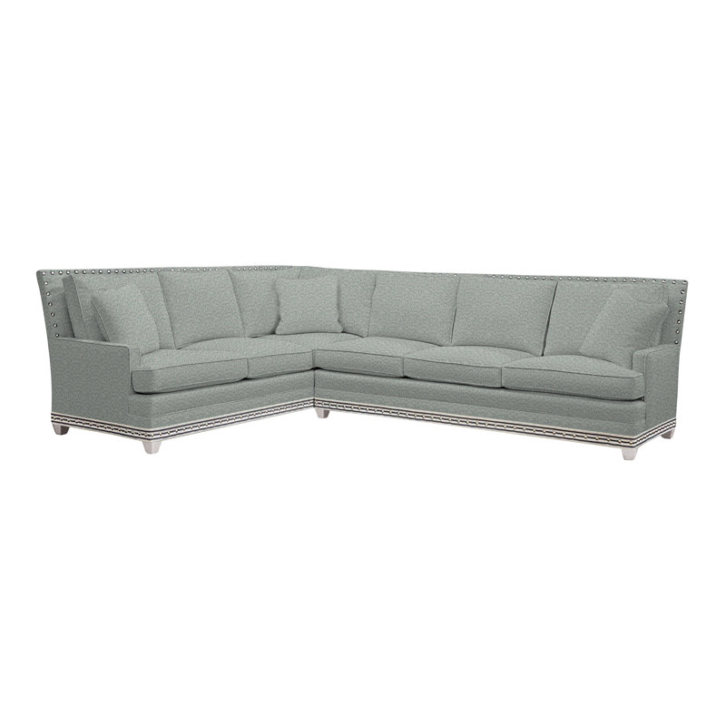 American Bungalow 2-Piece Riverside L- Sectional, Tuck Water, Dove Gray, Yes