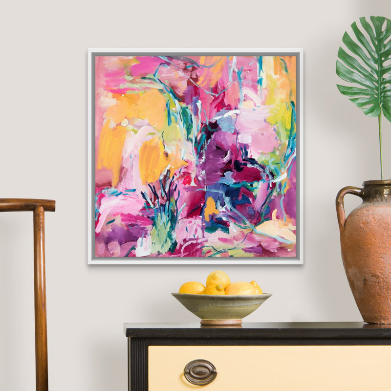 "Jardin" par Amira Rahim, reproduction d’art sur toile, H 26 po x l 26 po x P 1,75 po, Toile blanche encadrée