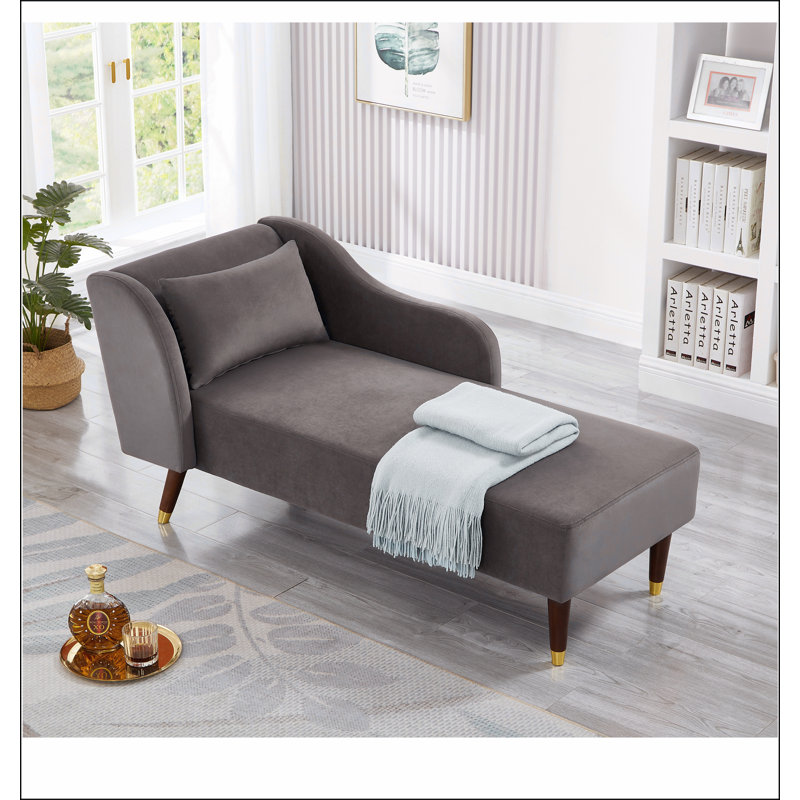 Revêtement en velours de chaise longue Modern, Gris
